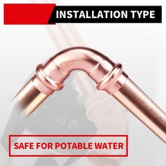 ROGVOC Copper Press Fitting 90 Degree Elbow Fittings, 10-Pcs 3/4 x 3/4 inch