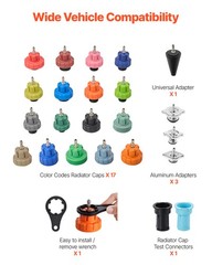 VEVOR Radiator Pressure Tester & Coolant Vacuum Refill Kit 47Pcs Universal Fit