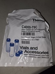 Thermo Scientific C4000-75C Gray Target DP Cap 100 per Pack