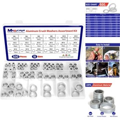 600pc Aluminum Crush Washer Assortment Kit 18 Sizes Oil Drain Plug Gasket M6-M24