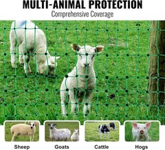 42″H x 164″L Electric Fence Netting – Durable PE Fencing for Livestock Safety