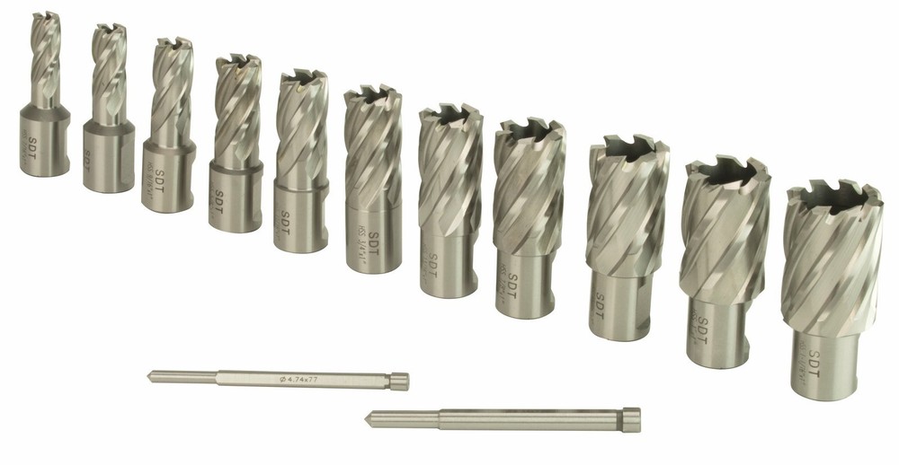 Steel Dragon Tools® 13pc. High Speed Steel HSS Annular Cutter Kit 1″ Depth