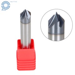 2Pc Double End 3/8″ 4 Flute 90 Degree 2-1/2″ Overall Length Carbide Chamfer Mill