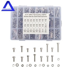 1220PCS M3 M4 M5 M6 Metric Screws Assortment Kit, Hex Socket Head Cap Bolts Nuts
