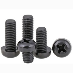 M2 x 0.4 2mm Black Nylon Pan Round Head Phillips Screws Plastic Machine Screws