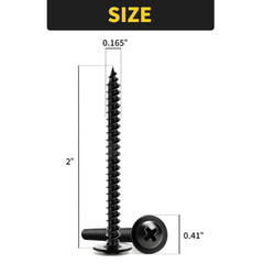 Wood Screws 2 Inch, 50 PCS Premium Truss Head Phillips Silver Wood Screws, Self