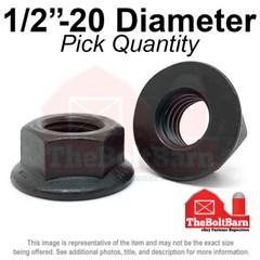 1/2″-20 Grade 8 Smooth Hex Flange Nuts FINE Black Phos & Oil (Pick Qty)