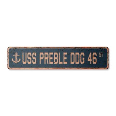 USS PREBLE DDG 46 Vintage Street Sign us navy ship veteran sailor rustic gift