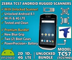 Zebra TC57 Android Rugged Scanner UNLOCKED Bundle (4G LTE, Wi-Fi, 2D) – NEW GRIP