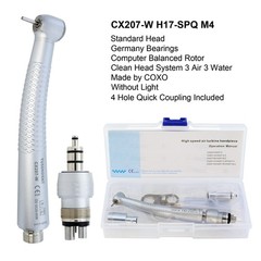 COXO Dental High Speed Handpiece 4 Hole 3 Water Spray Quick Coupling CX207-W H17