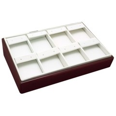Red Rosewood Jewelry Earring Display Tray, Holds 8 Pairs of Earrings