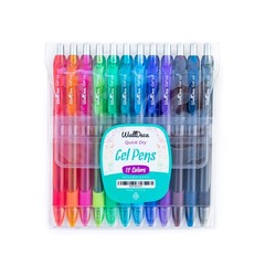Gel Pens | 12 Count, Fine Point Tip (0.5mm), Assorted Rainbow Colors, Retractabl