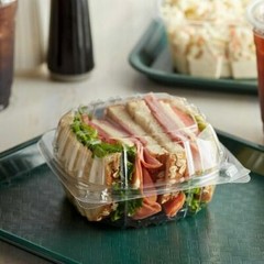 250 Pack-C57PST1 Clear 6″ Seal Hinged-Lid Plastic Containers For Food