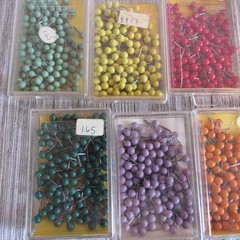 Vintage Map Pins Tacks Lot 13 Labelon Graffco Boxes Medium Head Pink White Red