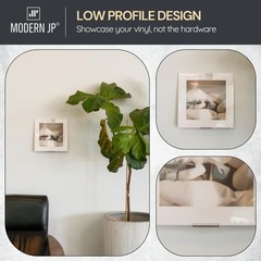 Modern JP Adhesive Vinyl Wall Mount (4-Pack) Strong Hold Record Holder Wall, Re