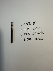Solid Carbide End mill 2 Fl. 3/32 Dia. 3/8 LOC .125 Shaft 1.5” OAL USA Qty. 10