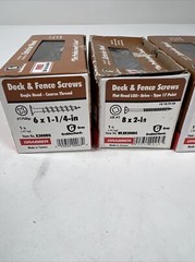 Set Of 4 Deck And Fence Screws WOOD 6×1-1/4in, 8×2 in, 9×2-1/2in, 10×3-1/2in
