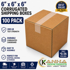 6x6x6 100 Boxes Corrugated Shipping Heavy Duty Moving Storage Packing Cardboard