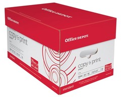 Office Depot Copy Print Paper 20 lb 8.5 x 11 Case of 10 Reams 5000 Sheets