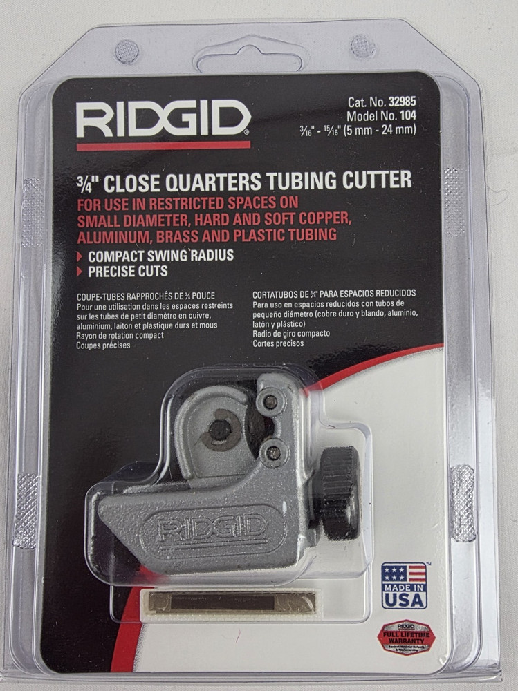 RIDGID 101 Close Quarters Tubing Cutter (1/4″–1 1/8″) Pipe Copper Brass USA NIP