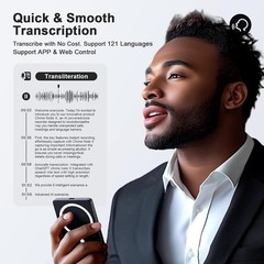 TTQ Note AI Voice Recorder 64GB ChatGPT Transcription Translation Wireless