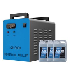 OMTech Water Chiller CW-3000 for 40W 50W CO2 Laser Engraver with 2 Pack Coolant