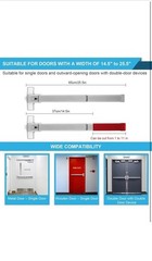 25.5″ Panic Exit Device – Stainless Steel Push Bar Lock for Single/Double Doors,