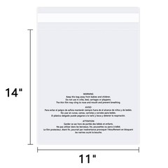 Wepoly – 11 X 14 1000 Count Self Seal Clear Poly Bags Suffocation Warning For