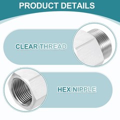 Pipe Fitting Reducing Adapter M25 x 3/4″ NPT Reducer Connector Silver