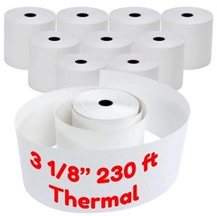 3 1/8″ (80mm) x 230′ Thermal Receipt Rolls (16 rolls In Each Pack)