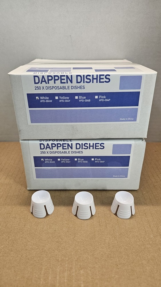 Pac-Dent Disposable Dappen Dish, White, 250/Pk (2-boxes) Brand New Unopened