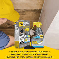 – Silicone Finishing Kit with Smoothing Spray, Caulk Tool Included, 24Oz