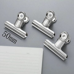 6 pcs Stainless Steel Binder Clips Strong Metal Paper Clamps