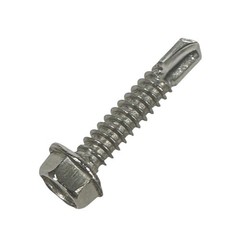 20 pcs Self Drilling TEK Screws 1/4 in x 1-1/4 in Hex Head Stainless Steel