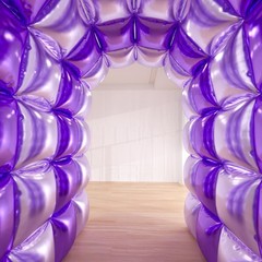 25+149pcs Double-Sided Purple Balloon Wall Kit – 25 Dark/Light Purple Foil Sq…