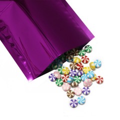 Many Sizes for Glossy Purple Flat Heat-Sealable Foil Open Top Pouch Bag P10