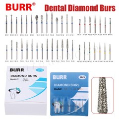 100 pcs Dental Diamond Burs for High Speed Handpiece Friction Grip Bur 1.6mm