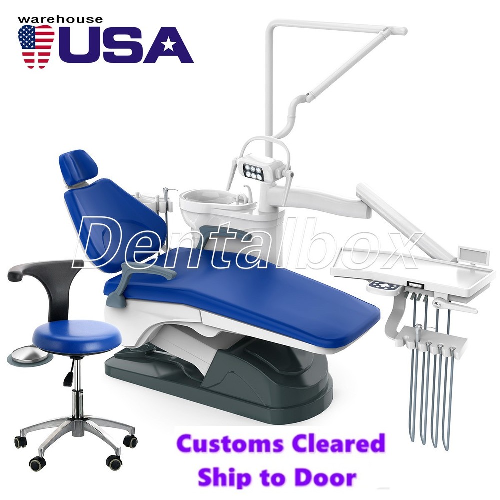 US Dental Unit Chair Computer Controlled DC Motor PU Leather + Stool TJ2688-A1