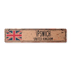 IPSWICH UNITED KINGDOM Vintage Street Sign British Britons Brits flag country