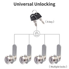 1/2/4/6/10/12 Pack Cam Lock 1-1/8” Cabinet Toolbox Safe Drawer RV Lock Camper