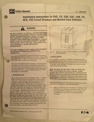 Cutler-Hammer Industrial Circuit Breaker #FD3200 Series C Thermal Magnetic