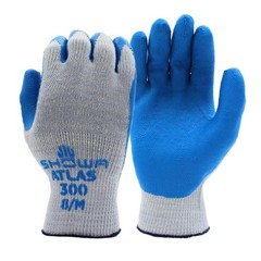 Atlas Showa Atlas Fit Unisex Indoor/Outdoor Rubber Work Gloves Blue/Gray L 1pair