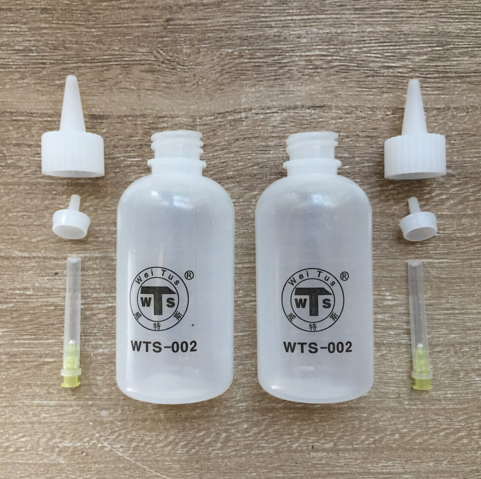 Needle Pump Dispenser Plastic Bottle 100ml For Alcohol Flux Acetone USA Ship x 2