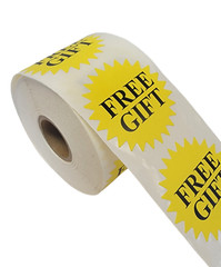 Yellow Free Gift Sticker (2″ Starburst) Thank You Appreciation Labels 500 PCS