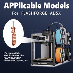 New Upgraded 0.25MM&0.4MM&0.6MM Hotend For AD5X, 0.25+0.4+0.6MM AD5X Nozzle