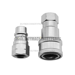 2X Set 1/4″ Body 1/4″ NPT Poppet Pioneer Style Hydraulic Quick Connect Coupler