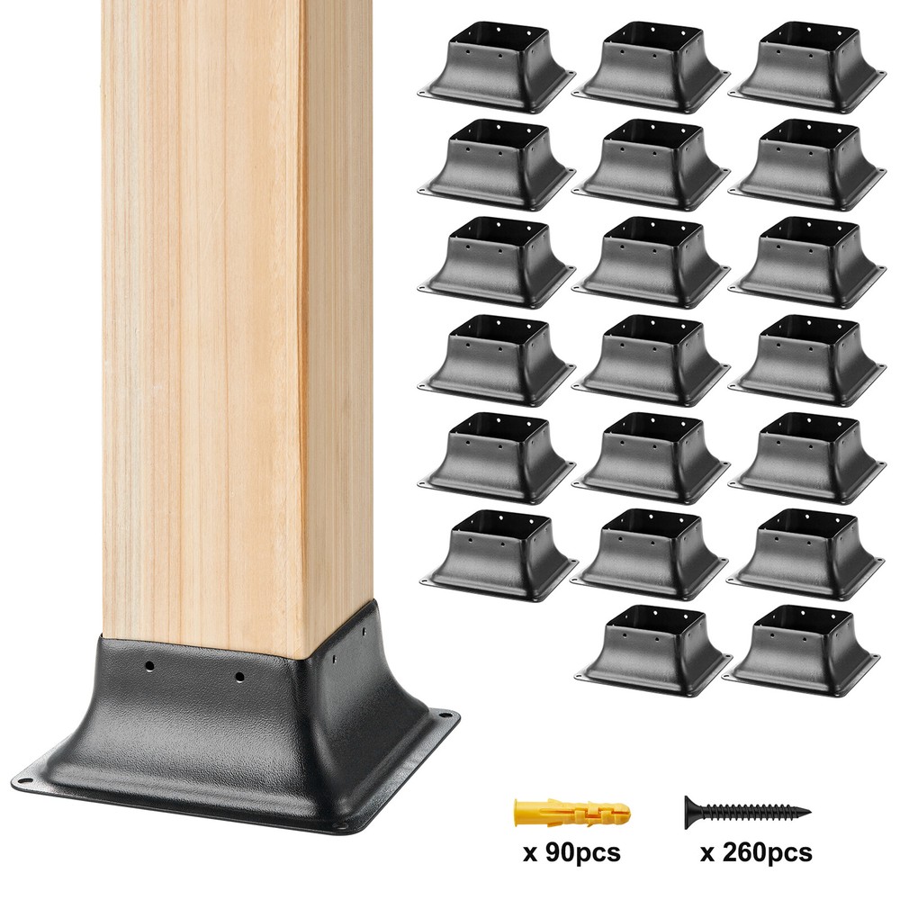 20Pcs 4×4 Post Base Brackets Heavy Duty for Standard Wood Post Anchor
