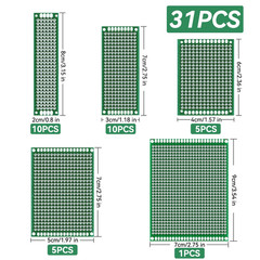 104Pcs Double Sided PCB Board Kit, Prototype Boards for DIY Soldering