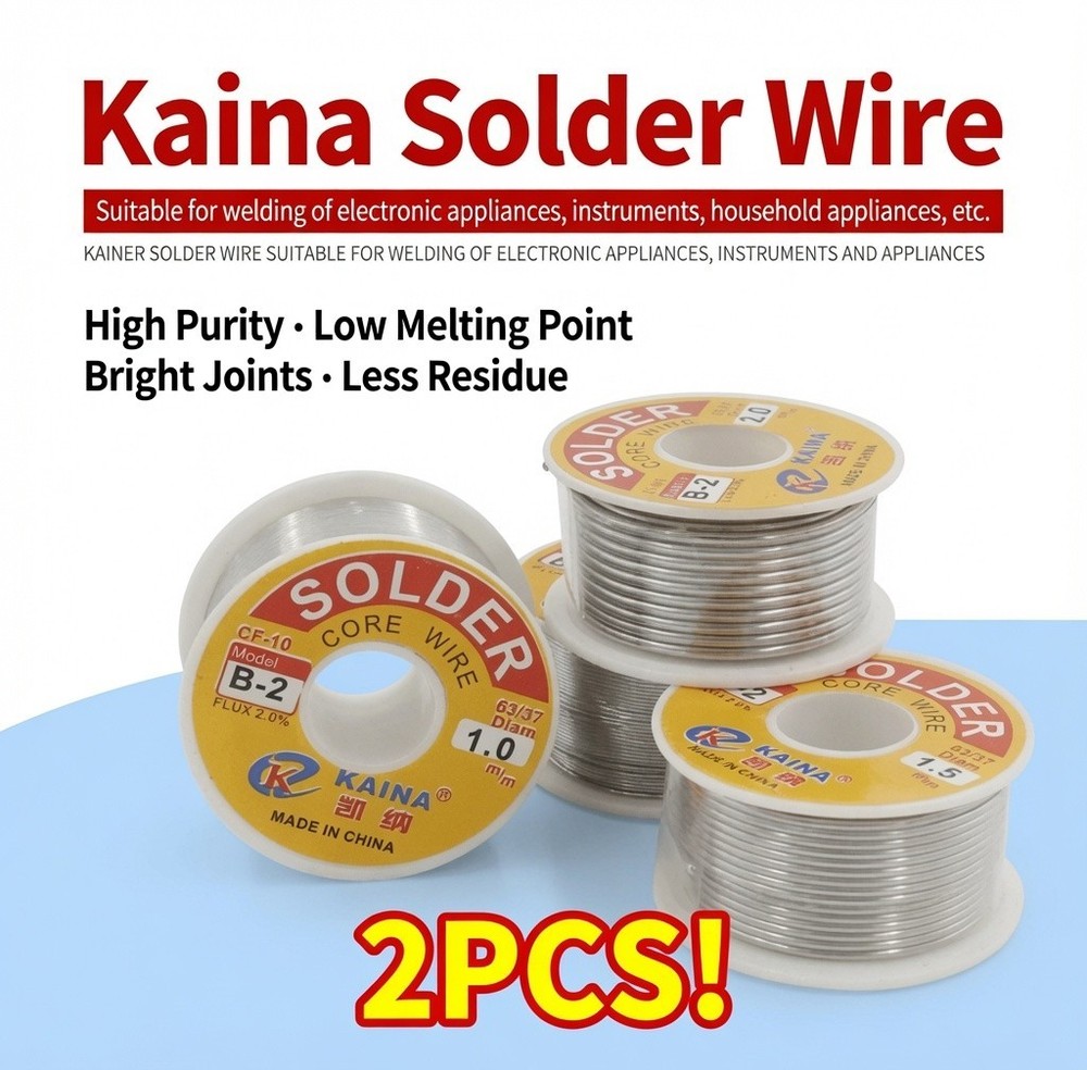 2PCS New 63/37 0.8mm Rosin Core Solder Wire Flux Tin Lead Soldering Welding Reel