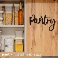 Pantry Word Sign Metal Wall Decor – 12″X7.4″ 12 inches, Black
